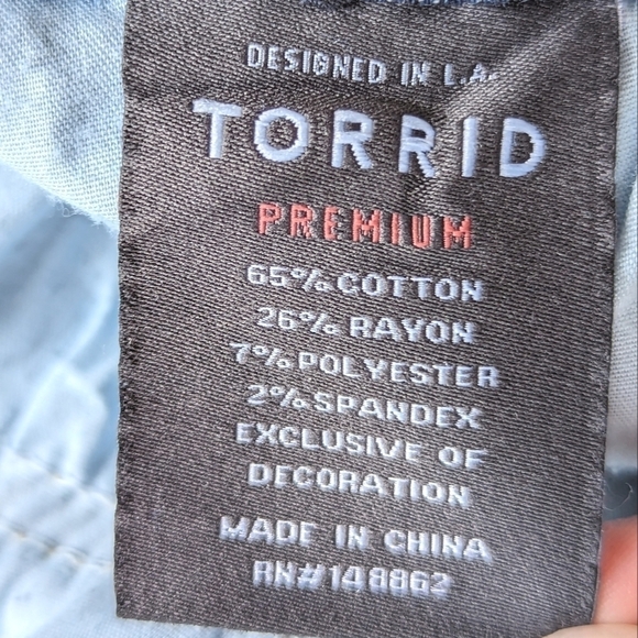 Torrid Premium Denim Ultra Skinny Jeans in Verona Blue Women's Size 26R - Picture 8 of 13